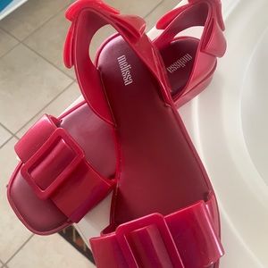 NEW Melissa Aurora Jelly Bow Red Sandals Size 9